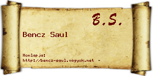 Bencz Saul névjegykártya